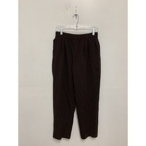 St. John Evening Marie Gray Chocolate Brown Knit Trouser Pants Size 8